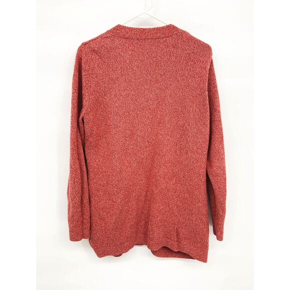 LL Bean 100% Cotton Salmon Pink Cardigan Sweater Button Down Size XL - Picture 2 of 5